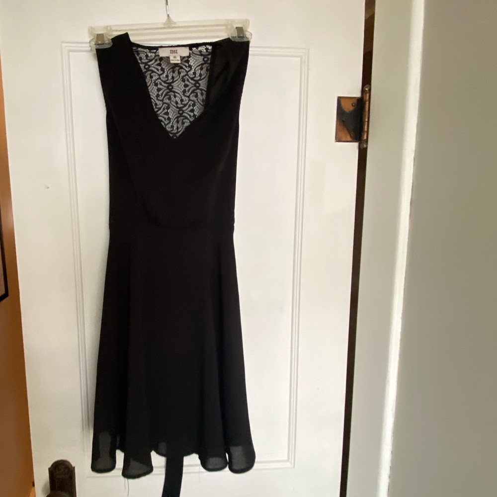 Black ISSI dress with lace back & tie